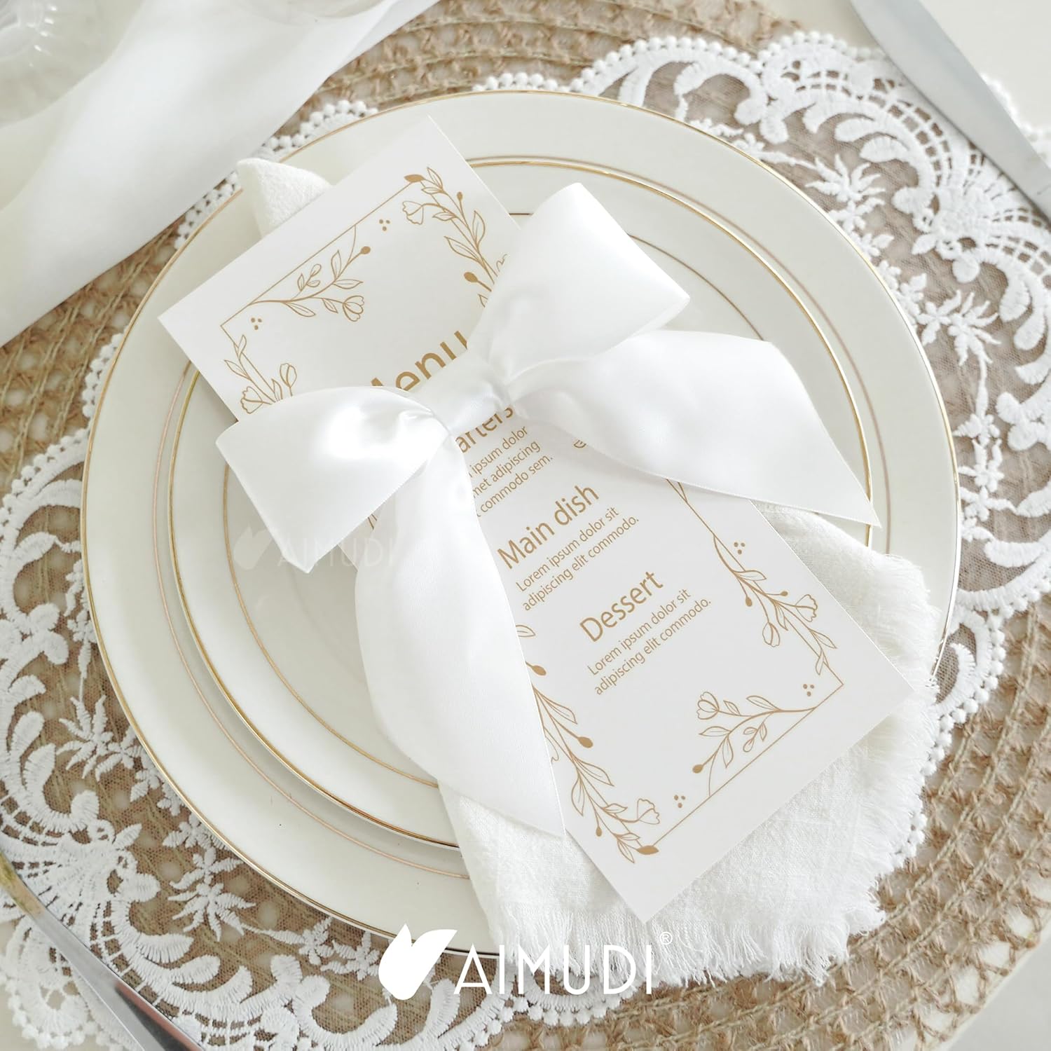 AIMUDI White Satin Bows 5.5" Bows for Gift Wrapping Satin Twist Tie Bows Premade Ribbon Bows for Treat Bags Invitations Baskets Crafts Wreaths Wedding Birthday Baby Shower Party Decorations, 24 PCs - Image 6