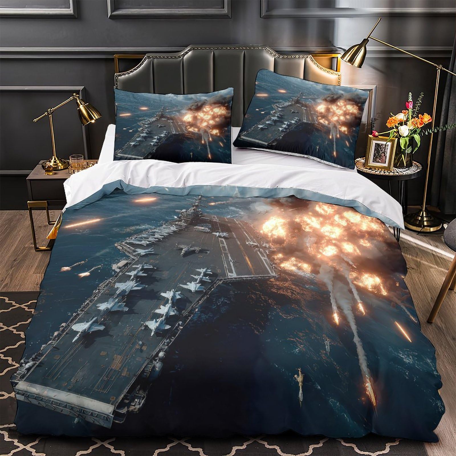 Housse de couette bataille navale 3D, le cadeau parfait pour décorer la chambre d'un ado