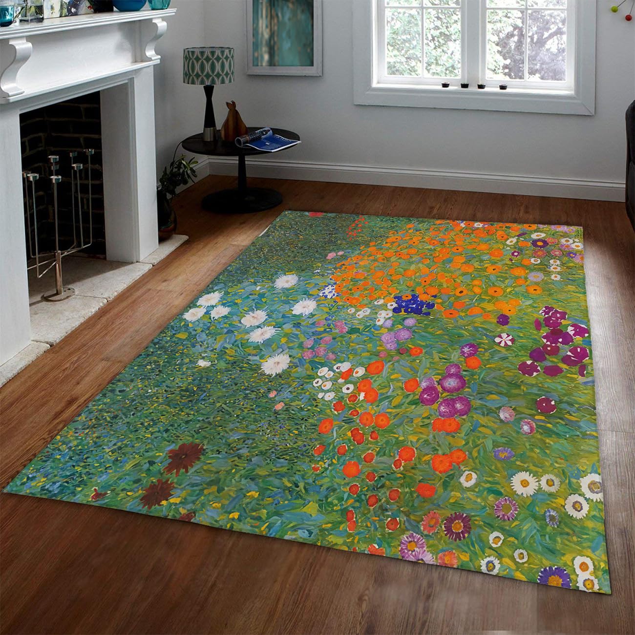 Tapis Gustav Klimt antidérapant et lavable pour sécuriser le salon