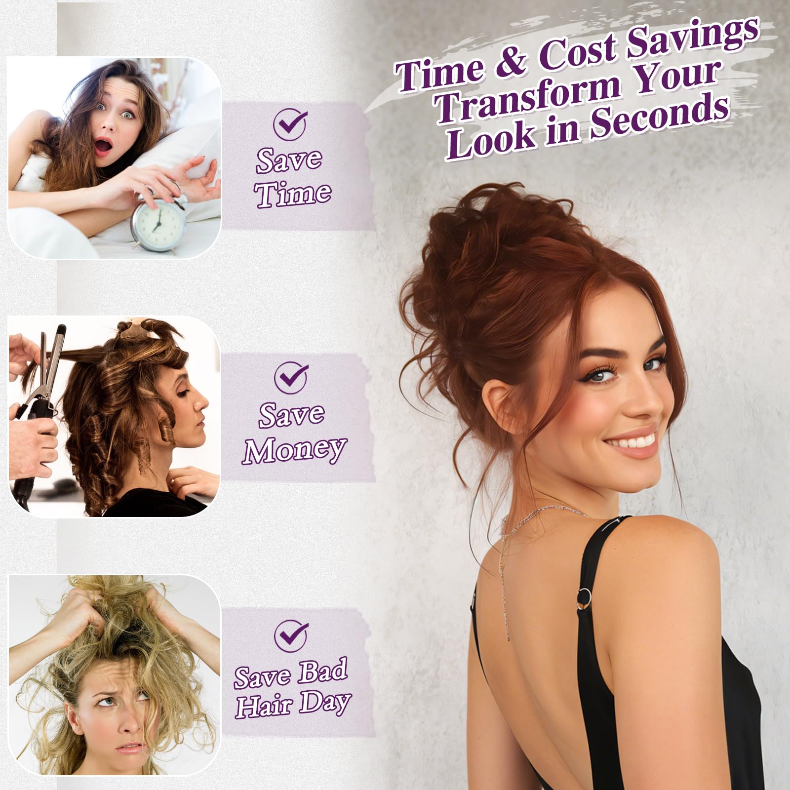 BARSDAR 2 PCS Messy Bun Hair Pieces - Image 4