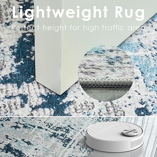 Miniatura 5 de Alfombra lavable a máquina, antideslizante, con base abstracta, de 5 x 7 pulgadas, lavable para salas de estar, dormitorios y comedores, fácil de