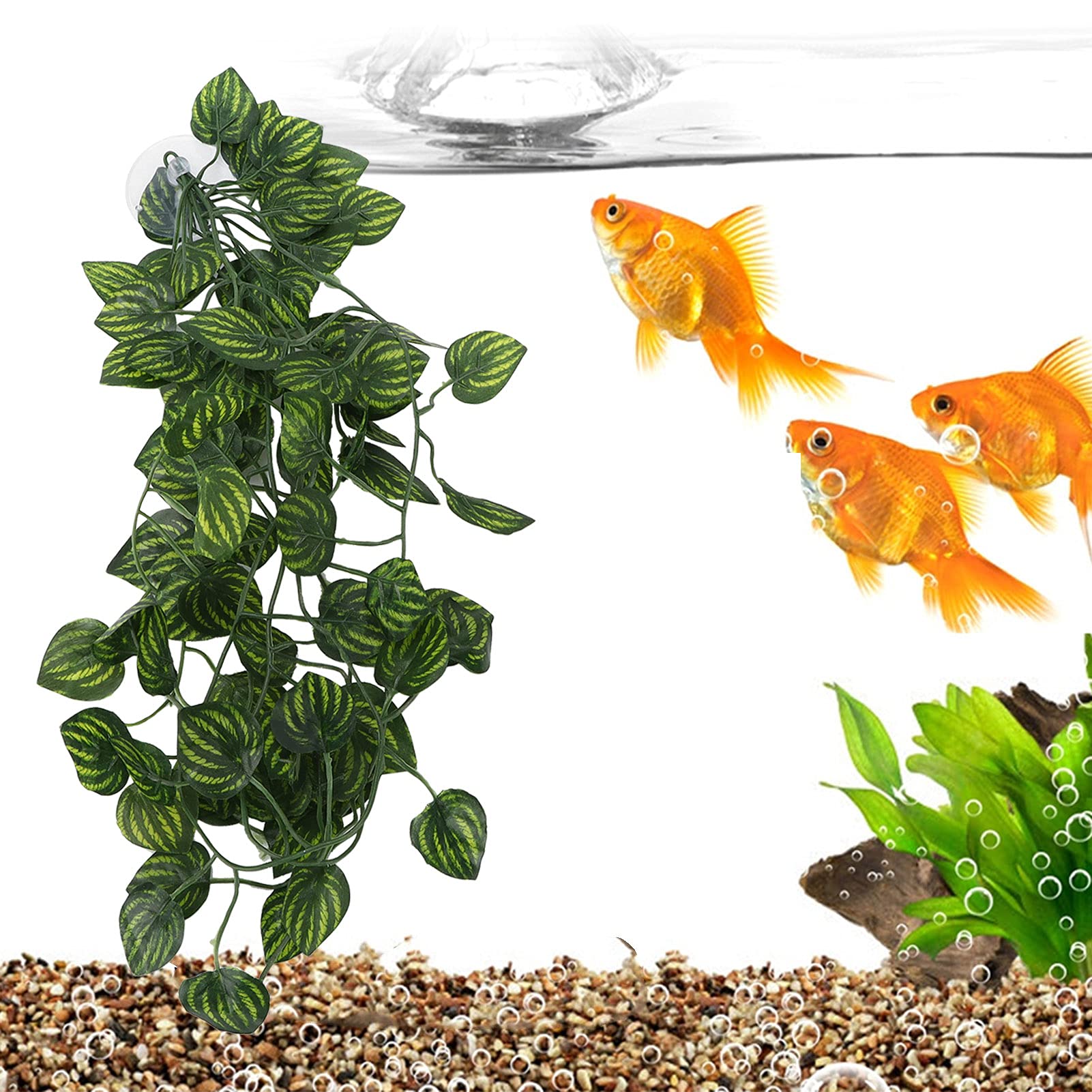 Artificial Reptile Plants Set, Jungle Vines & Leaves Decor for Terrarium/Turtle Tank, for Bearded Dragons/Snakes/Chameleons