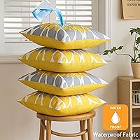 Vista 15 de Qahing Paquete de 4 fundas de almohada impermeables para exteriores de 16 x 16 pulgadas, fundas decorativas cuadradas de jardín para muebles