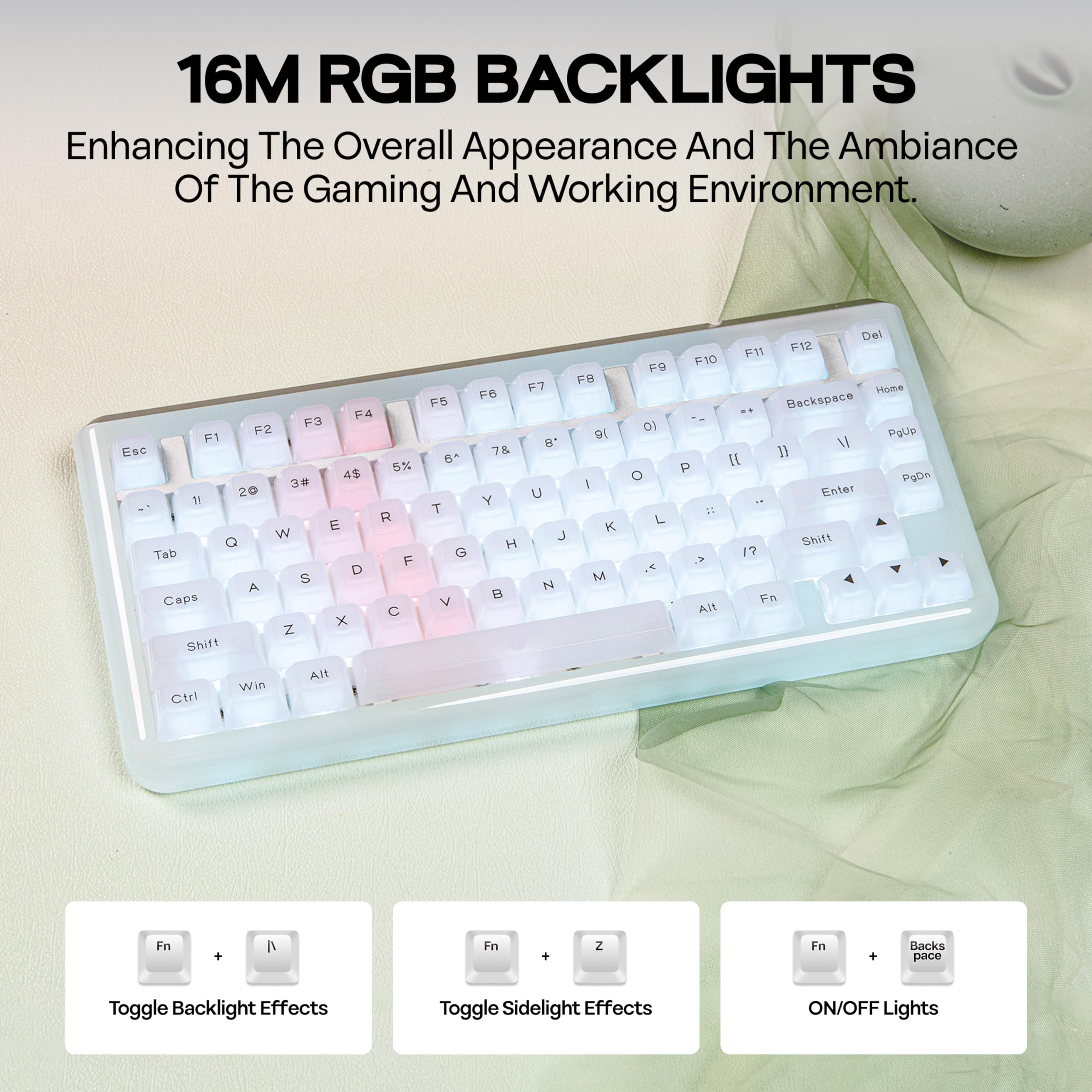 kiiboom jade75 ホワイト サイドプリントメカニカルキーボード新古品 Amazon.com: KiiBoom Jade75 75% Resin Molding Mechanical Keyboard