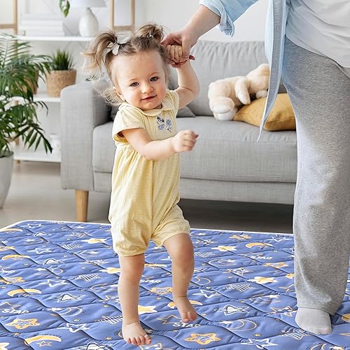 Miniatura 2 de Tapete de juego de espuma prémium inodoro de 71 x 59 pulgadas, tapete de juego extra grande para bebés, niños pequeños, bebés, tapete suave y grueso