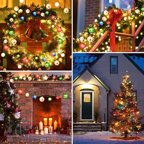 Miniatura 6 de AIRIVO Luz para árbol de Navidad, 28 pies, 25 bombillas, 7 modos, efectos de iluminación, para interiores y exteriores, tira de luces para árbol de