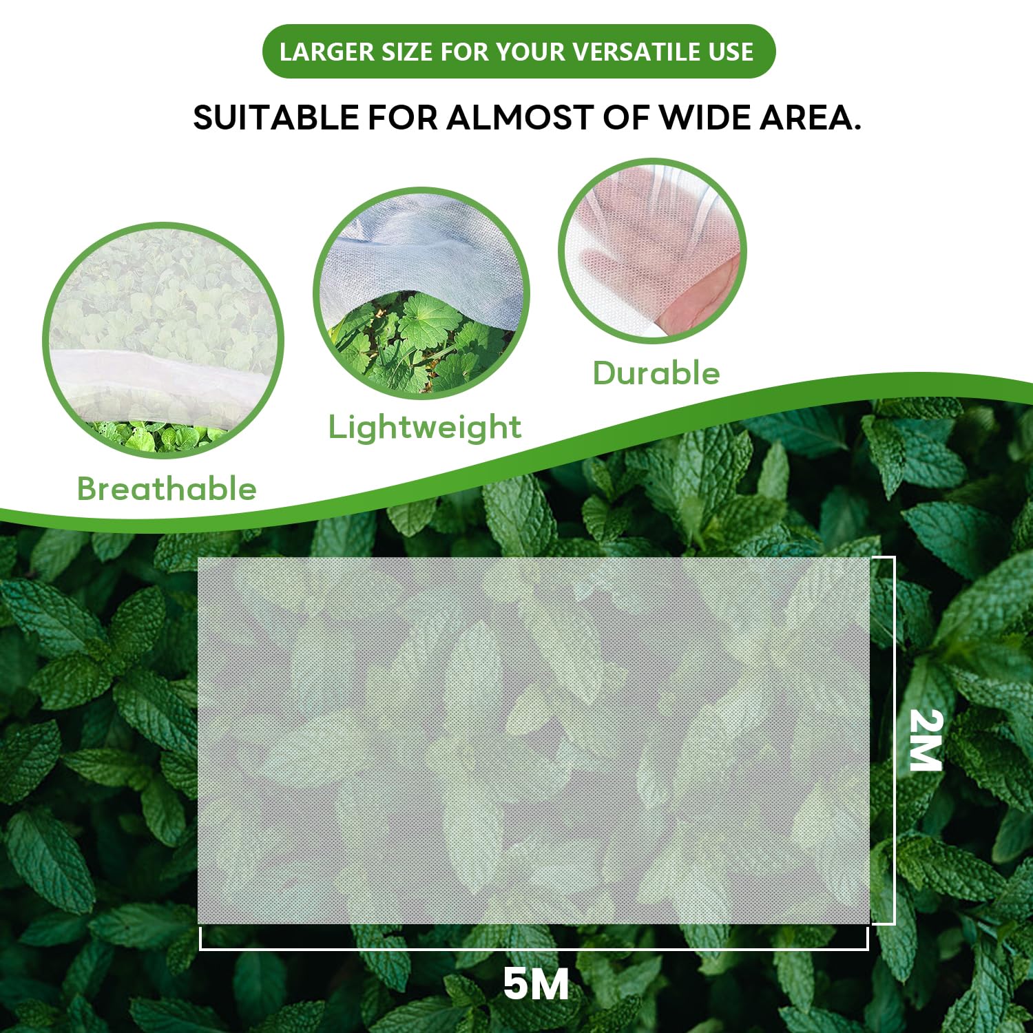 WISD Garden Fleece Frost Protection, 30gsm Horticultural Fleece Winter Plant Covers with 10 U-Shaped Ground Pegs - Image 3