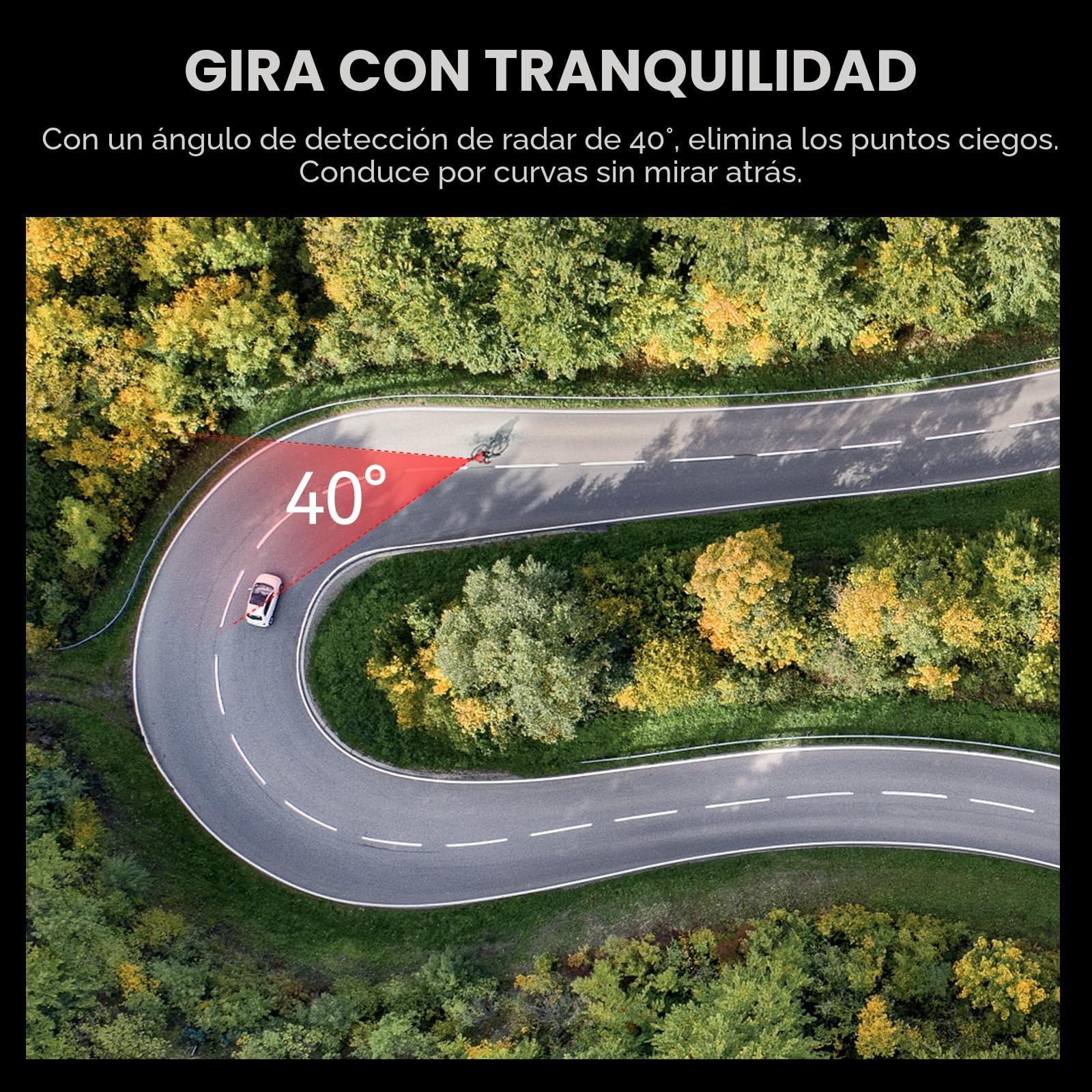 CYCPLUS Bicicleta luz Trasera con Radar, con detección precisa de frenado, alertas visuales para vehículos hasta 160m, batería Recargable de 2000mAh, Encendido/Apagado automático, Impermeable IPX6