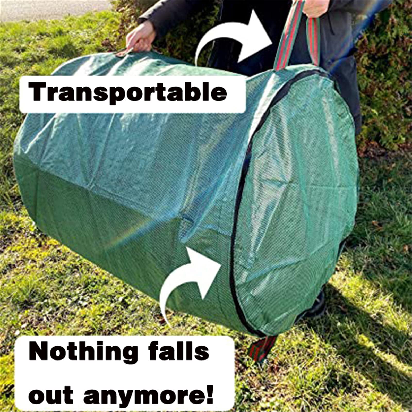 Sacs De Jardin,Sacs à Déchets De Jardin Vertsavec avec Poignées Et Couvercle Fermeture éclair Sacs Résistants Réutilisables Stable Imperméables Pliable De Jardin (120L,Lot de 4)