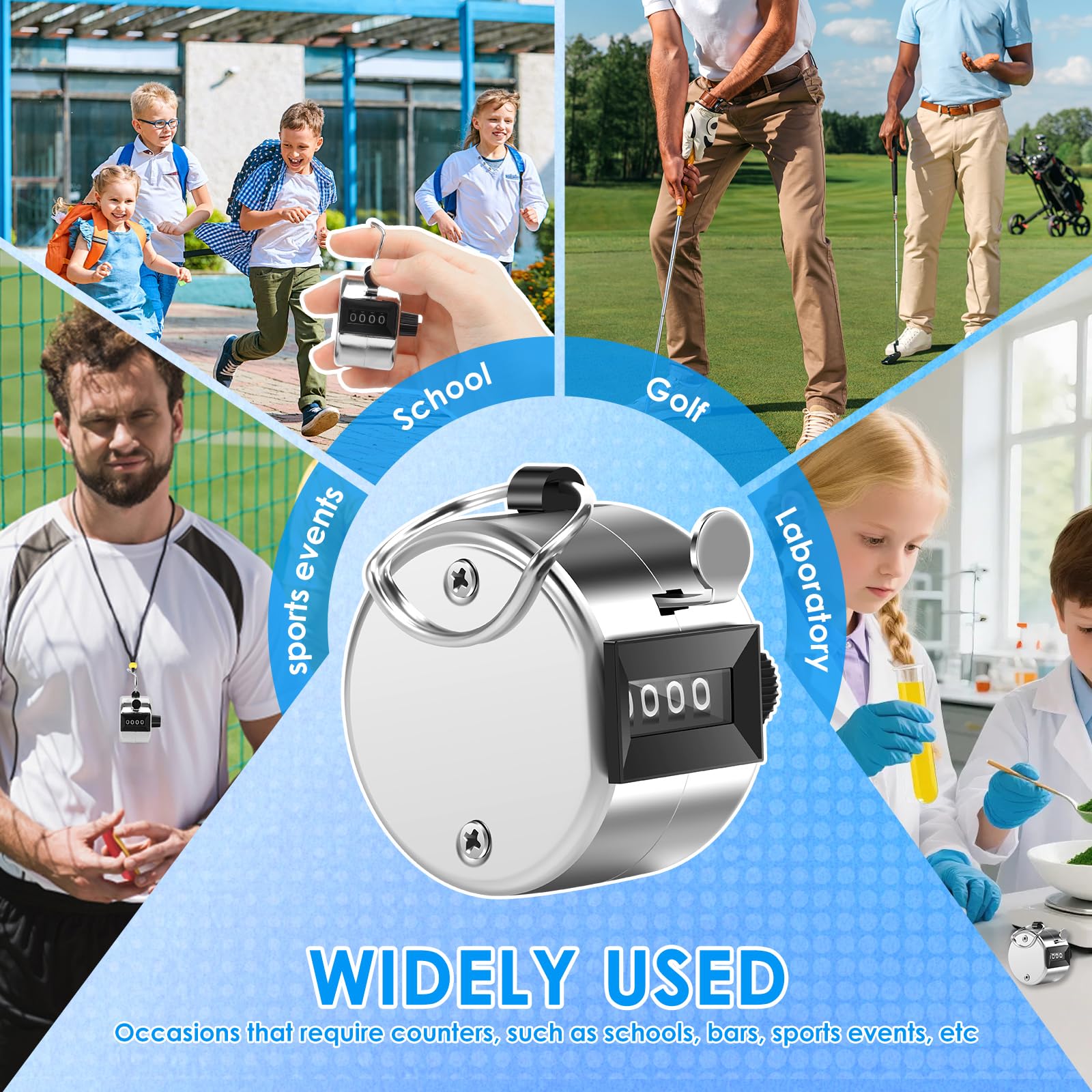 20 Stück Handzähler Zähler, Metall Zähler Klicker Counter | 4-Stellige Handzähler Klicker, Klicker Zähler für Coaching, Knitzen, Angeln, Golf, Sportveranstaltung.