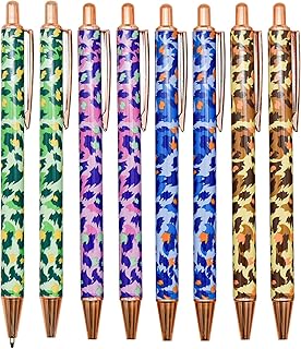 4本セット ボールペン 黒いインク 豹柄ノック式 中性ペン 子供 速乾 耐久 書き心地いい 手帳 ノート グラフ スケッチ 事務用 筆記具用 文房具 子供用 入学お祝い 誕生日 プレゼント 学生 プレゼント ギフト 書きやすい 迷彩柄のペン 1.0mm