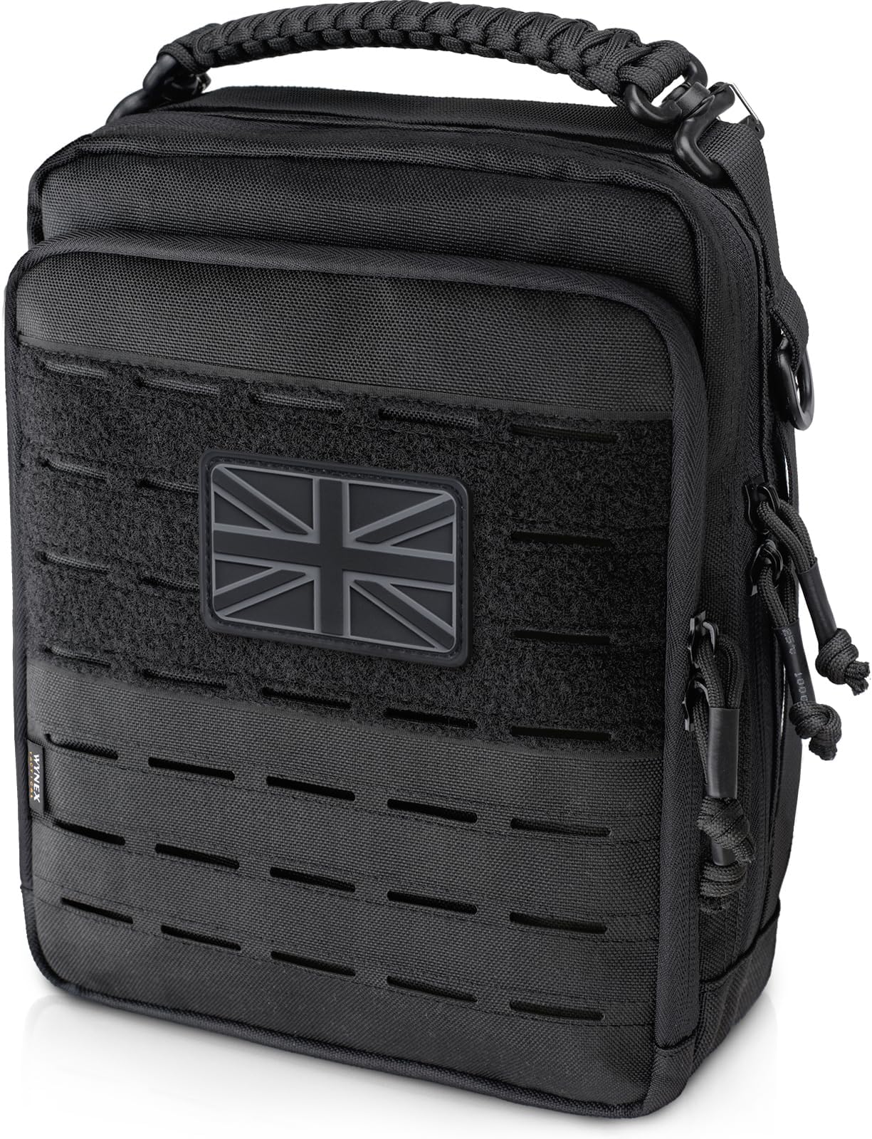 WYNEX Tactical Molle Admin Organizer, Utility EDC Modular Tool Pouch of Double Layer Design Medical EMT Attachment Bag Large Capacity with Elastic Webbing Insert Panel