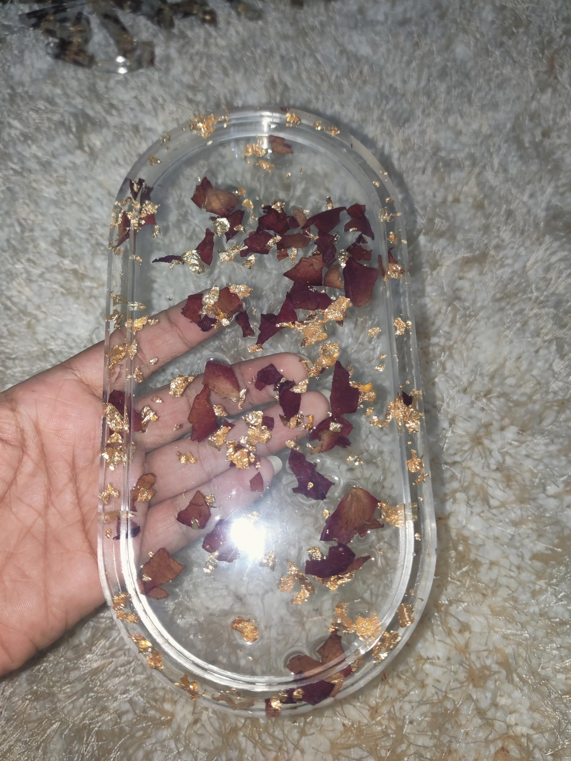 Resin tray for decoration and puja
