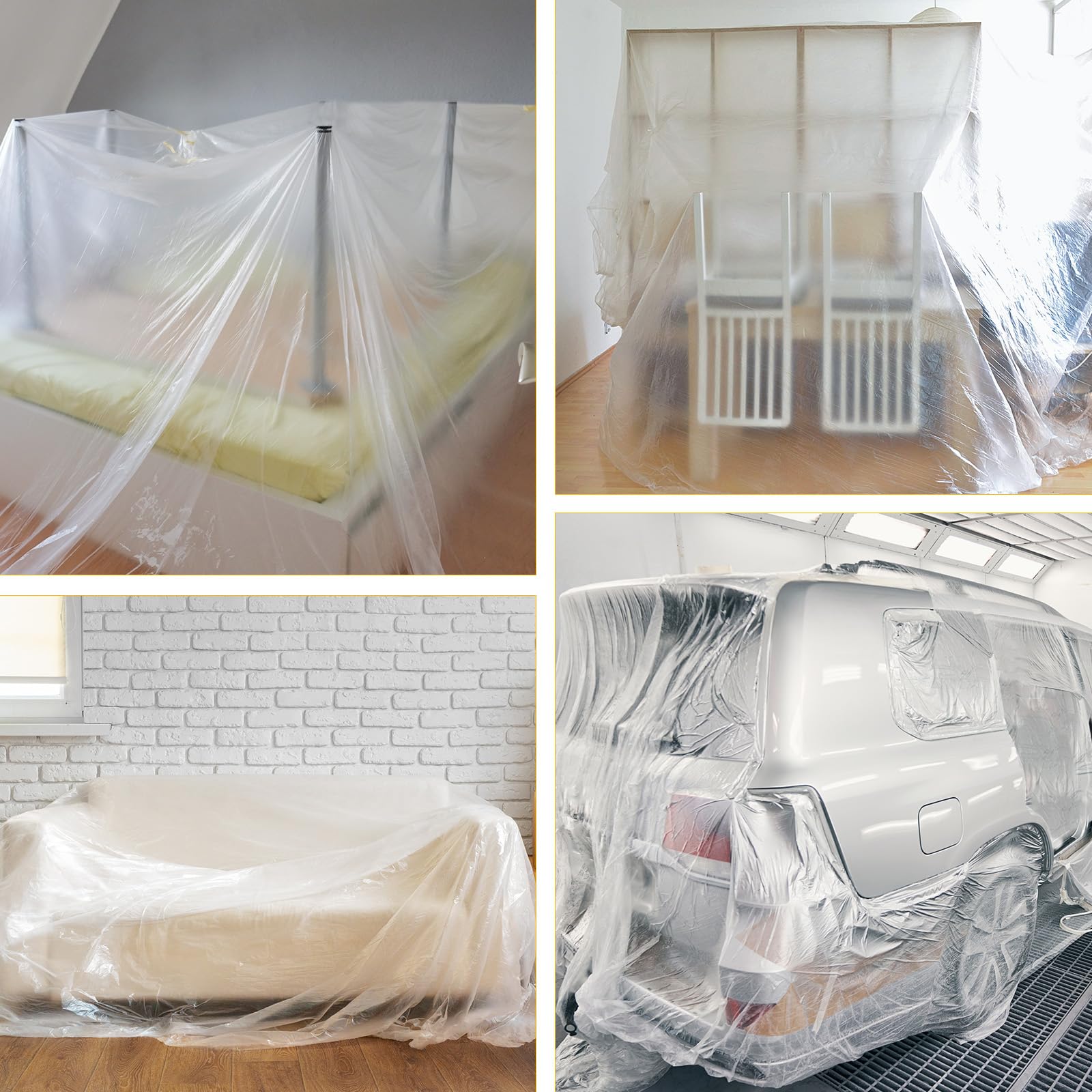 Telo Copritutto 4x5m, Teli Impermeabili per Imbianchino Plastica