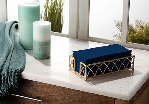 Miniatura 6 de 100 servilletas de papel de color azul oscuro, suaves y absorbentes. Para cocina, fiesta, boda, baño o cualquier ocasión (paquete de 100)