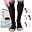 Doc Miller, Open Toe Compression Socks, 8-15 mmHg, Toeless, Support Circulation, Shin Splints, Calf Recovery, Varicose Veins, Knee High, Medical Grade, Black Socks, 4X-Large Size for Men & Women, Pair