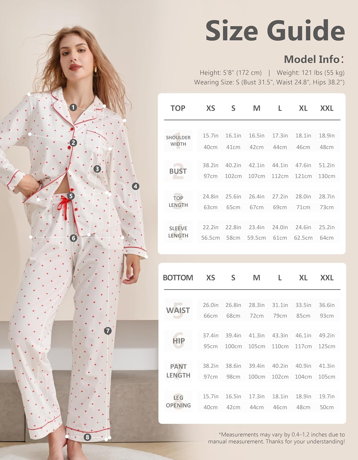100% Cotton Pajama Sets for Women 2025 Holiday PJs Set Soft Long Sleeve Button Down Sleepwear XS-XXL - Image 7