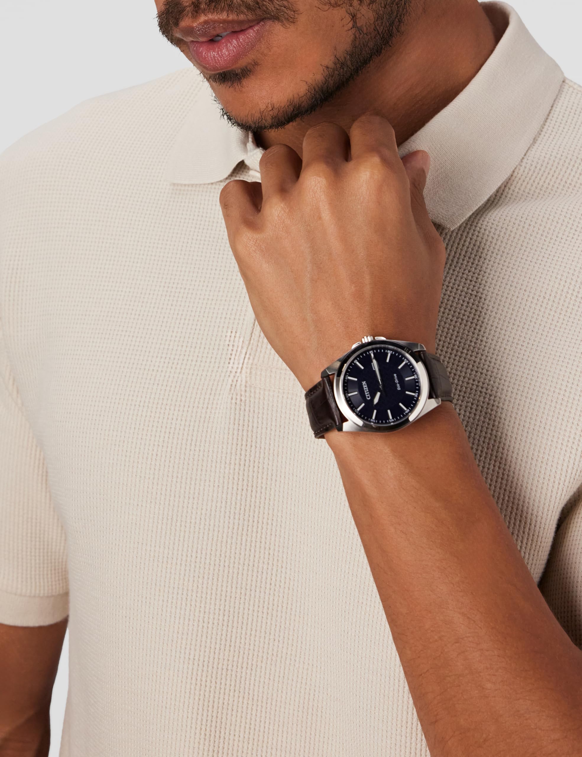 CITIZEN Herren Analog Quarz Uhr mit Leder Armband AW1231-07E | Eco-Drive Solar | Keine Batterie Nötig | Kristallglas | 4 bar Wasserdicht | 240 Tage Gangreserve | Datum | Lederband