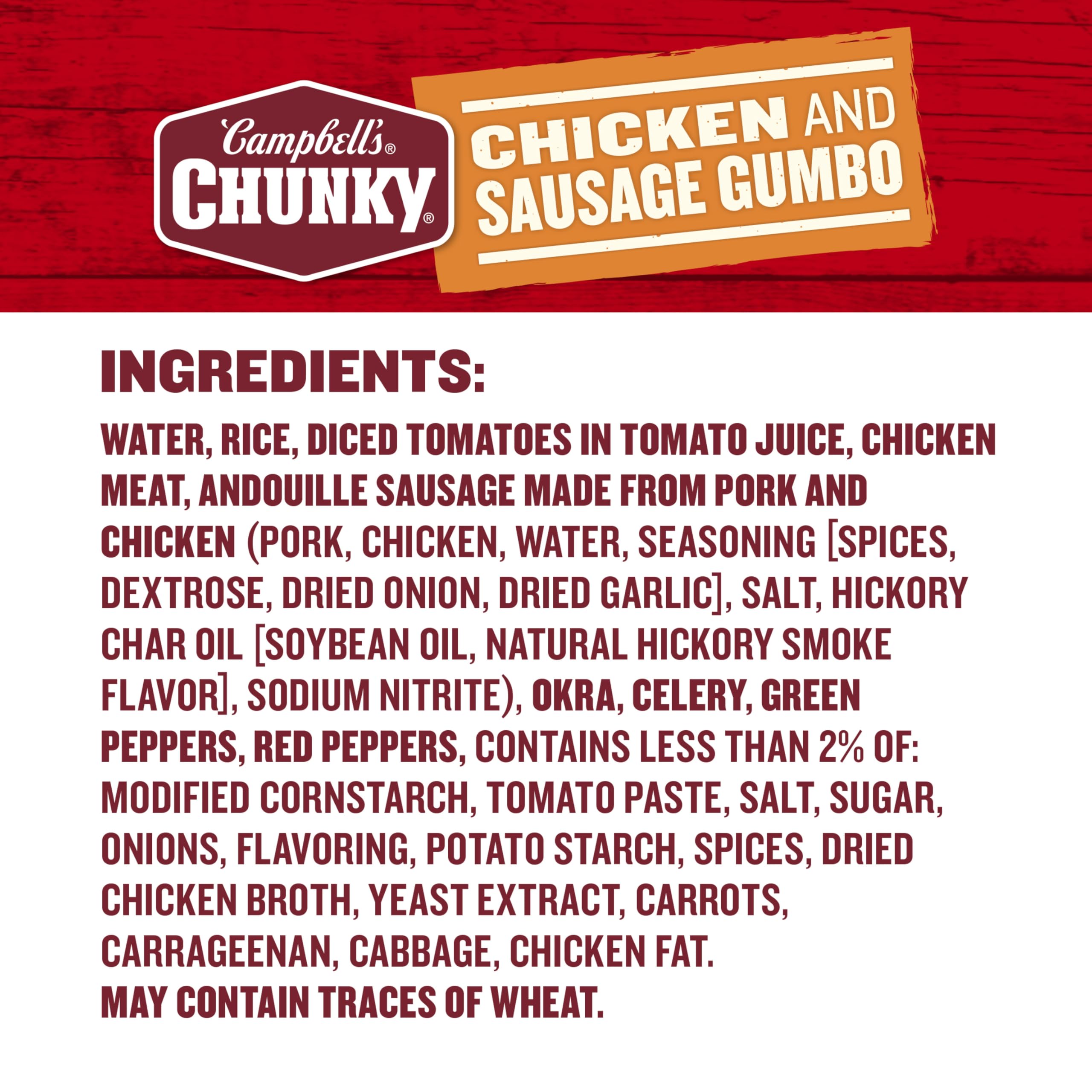 Campbell's Sopa gruesa gumbo pollo salchicha 3 latas 16 onzas