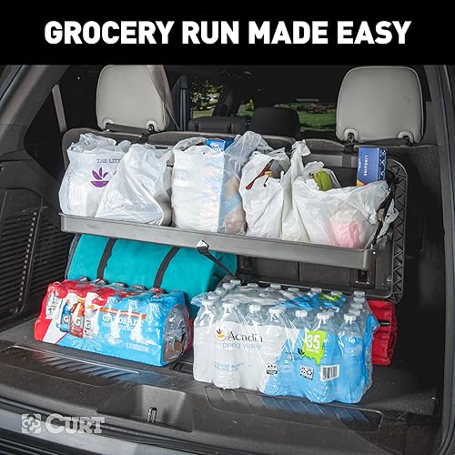 Miniatura 8 de CURT 18425 Pakka Cargo Caddie SUV Trunk Organizer, 34" x 14" Collapsible Storage Tray, Seat Back Mounted Cargo Carrier, 50 lb Capacity for Groceries