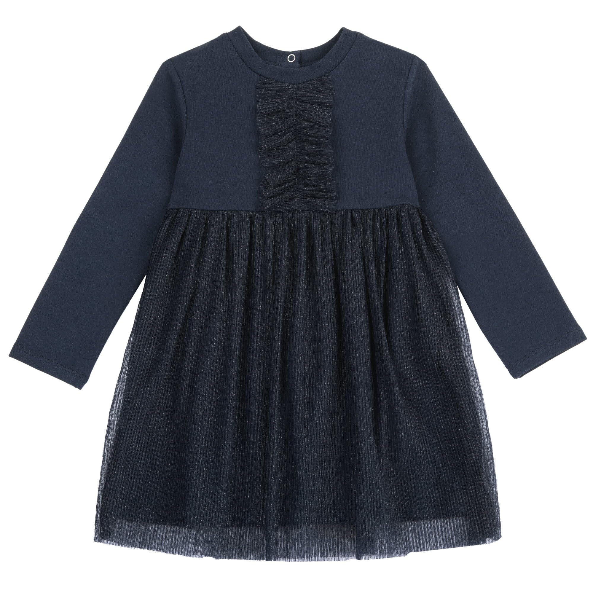 Chicco Mädchen Kleid mit Langen Ärmeln aus Weichem und Warmem Fleece Stoff FW25 253