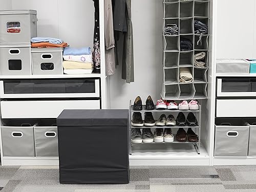 Miniatura 4 de Simple Houseware Caja de almacenamiento plegable de tela para armario, aparador, cajón y organizador de cestas para ropa interior, sostenes, gris