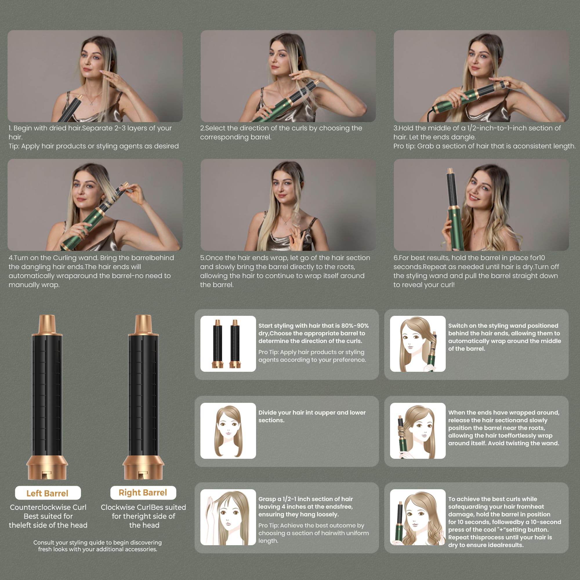 Air Brush 5 en 1, seche cheveux 5 en 1 avec Brosse Soufflante, Lisseur cheveux, Boucleur a cheveux, Thermal Brush, Air Styler 5 en 1 pour Sécher, Boucler, Lisser