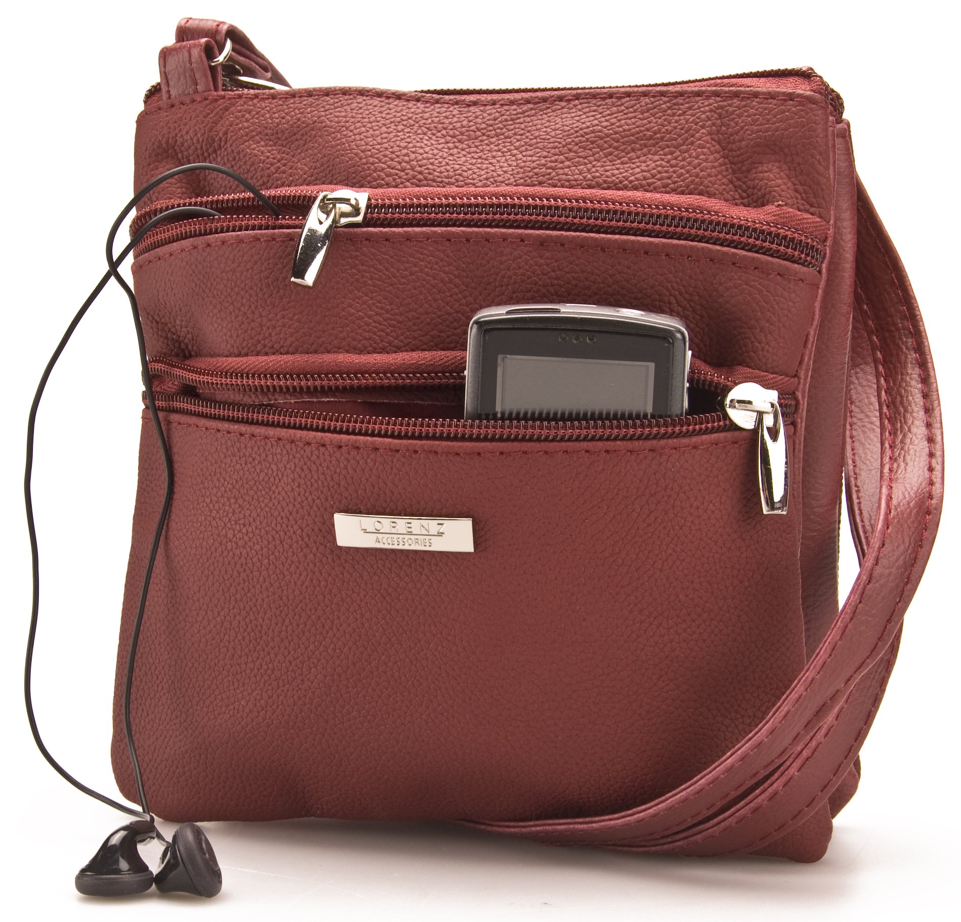 Lorenzladies Small Genuine Soft Leather Cross Body Shoulder Bag