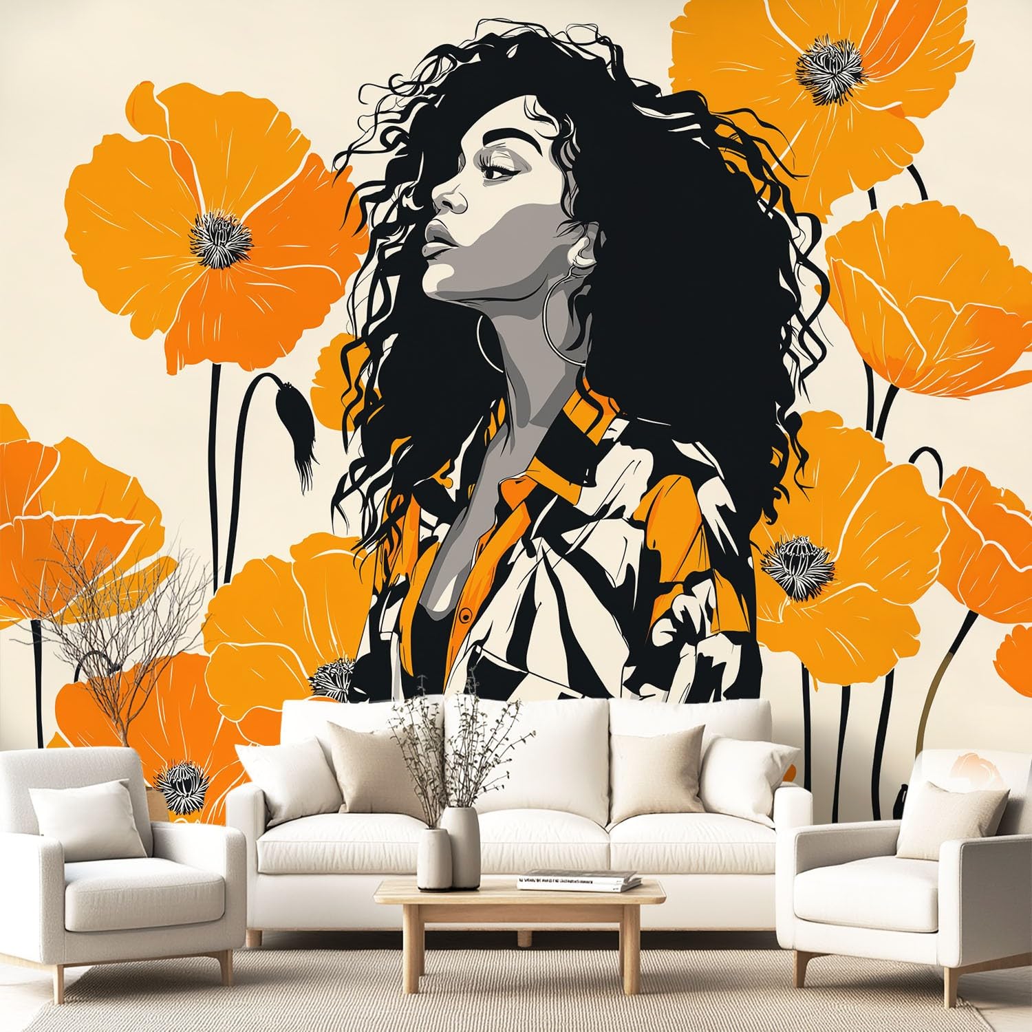 Tapisserie photo femme mode art pour créer une ambiance galerie dans la chambre