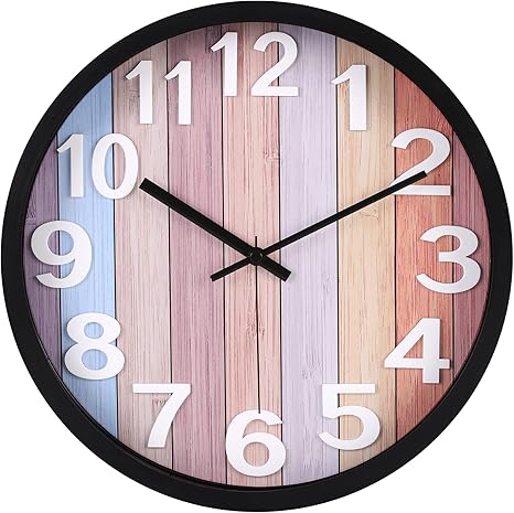 Amazon Co Jp Vikmari 壁掛け時計 凸凹な3d立体数字 連続秒針 静音 非電波 ウォールクロック クォーツ アナログ カラフル かわいい おしゃれ 12インチ 直径30x4 3cm ブラウン ホーム キッチン Amazon Co Jp Vikmari 壁掛け時計 凸凹な3d立体数字 連続秒針 静音 非電波 ウォールクロック クォーツ アナログ カラフル かわいい おしゃれ 12インチ 直径30x4 3cm ブラウン ホーム キッチン