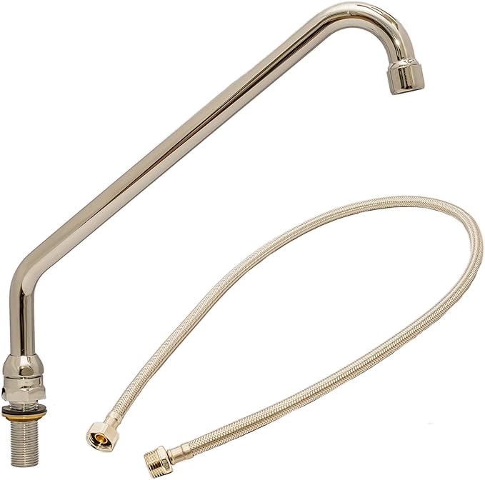 Beccuccio Per Rubinetto Cucina Montserrat - Tubo Verticale Argento 22cm Girevole Per Miscelatore - Foto 2