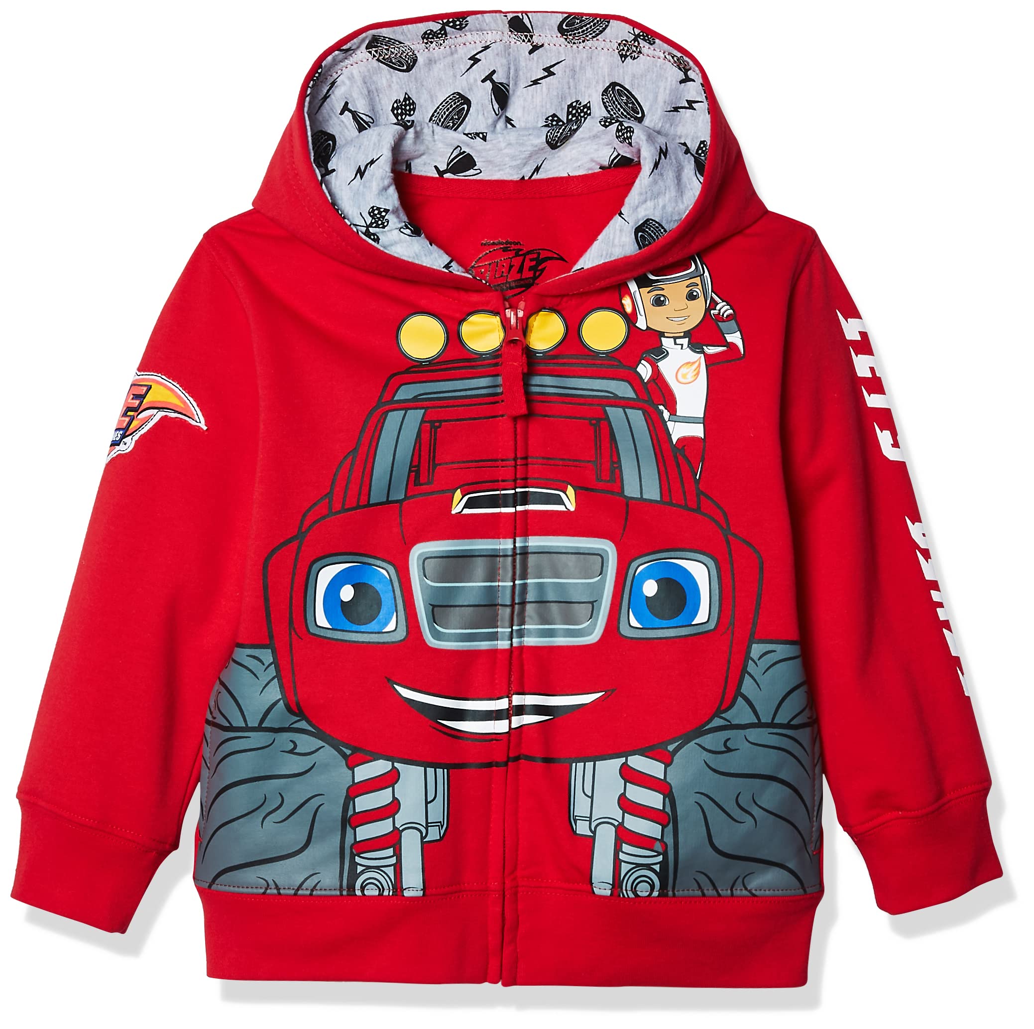 Nickelodeon Boys' Toddler Monster Machines Lets Blaze Hoodie - 5T Red