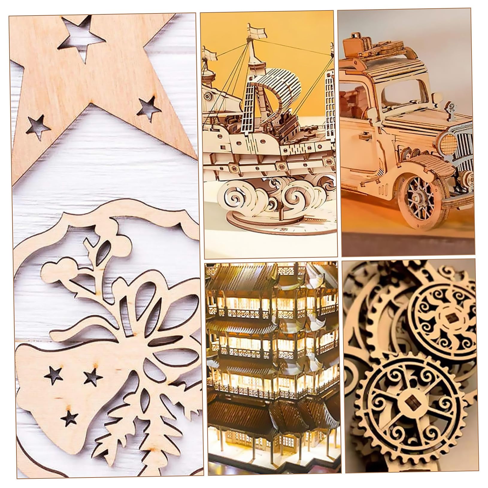 12 Pezzi Quadrati in Legno per Hobby Creativi e Decorazioni