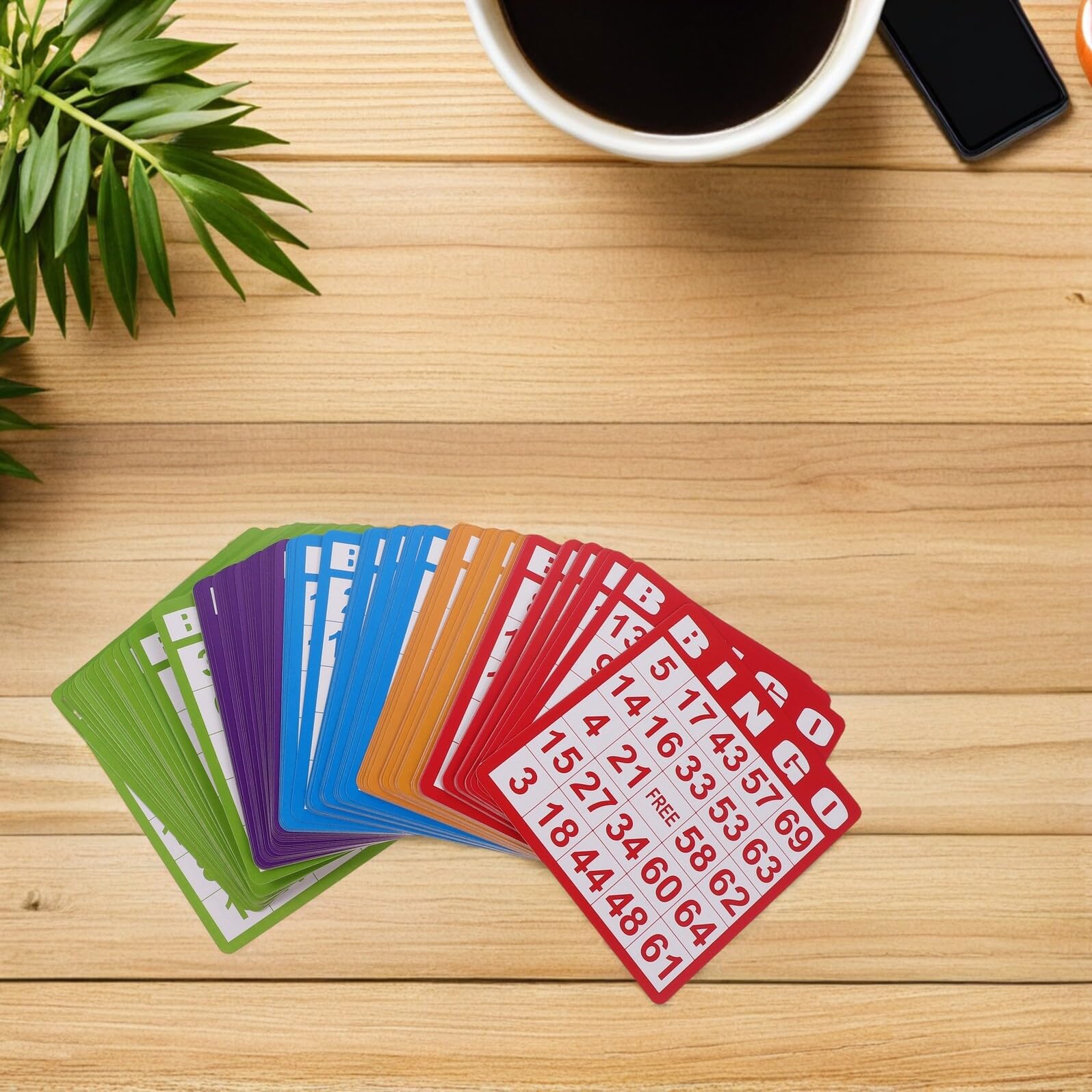 Tarjetas de Bingo Coloridas 100 Piezas de Papel para Juegos