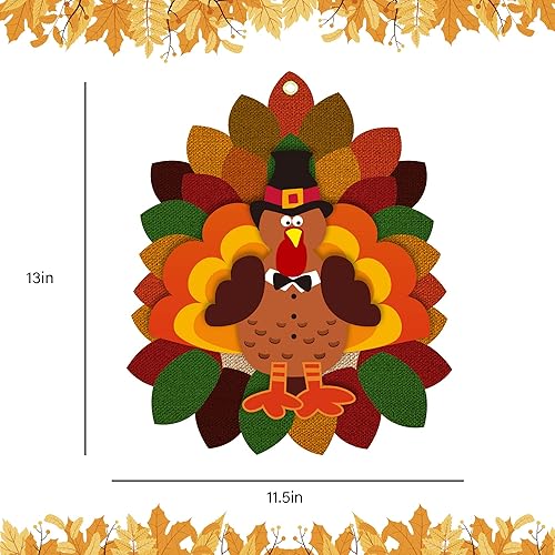 Miniatura 7 de Decoración de pavo de Acción de Gracias en 3D para colgar en la puerta, decoración de pavo de Acción de Gracias para otoño, jardín, granja, interior