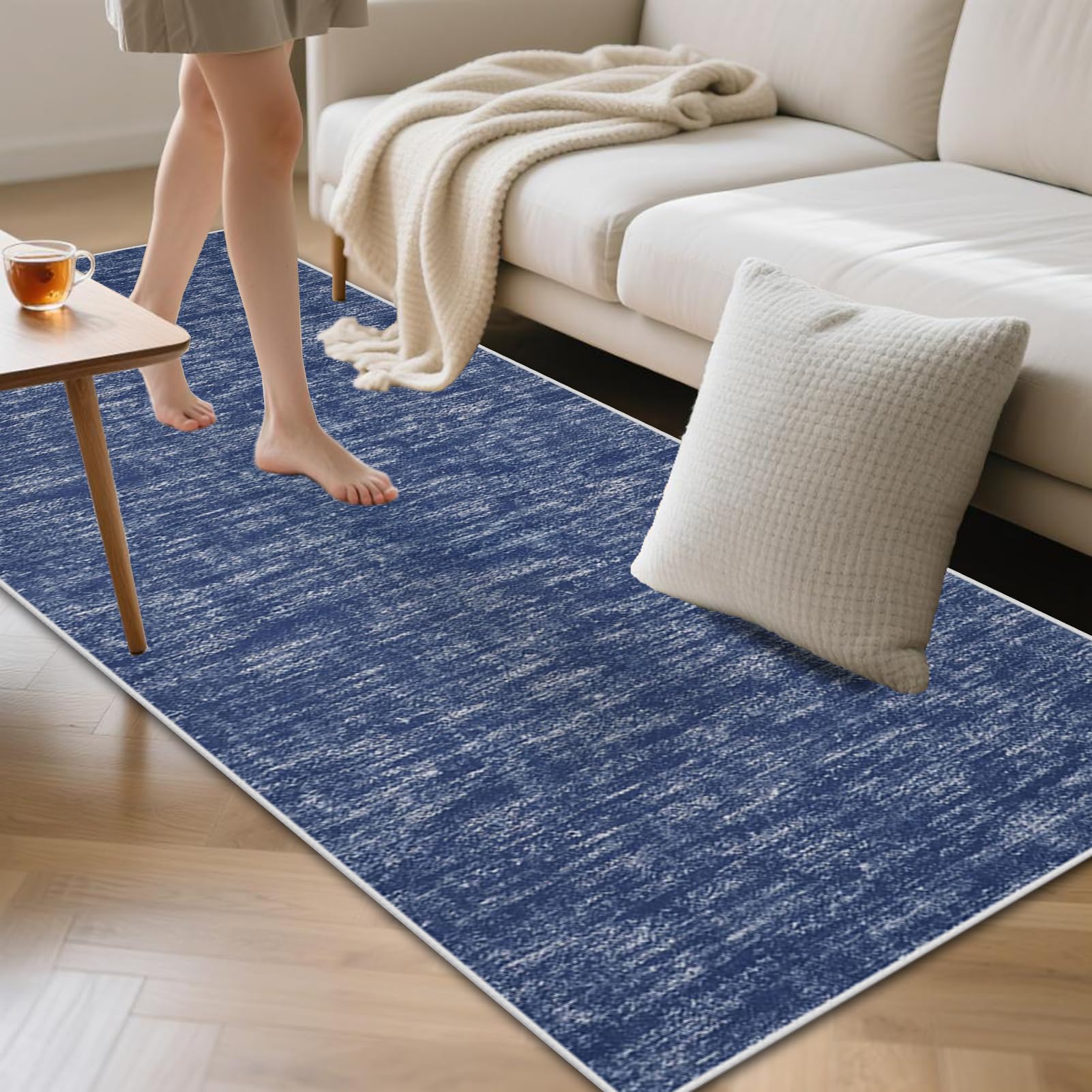 Teppich Läufer Flur Waschbar rutschfest Kküche Teppiche Teppichläufer Flur Kurzflor Küchenläufer Bettvorleger für Waschküche Eingang Flur Küche Schlafzimmer Wohnzimmer 120 x 450 cm