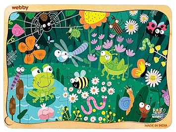 Webby Amazing Bugs Wooden Jigsaw Puzzle, 40Pcs - image, photos