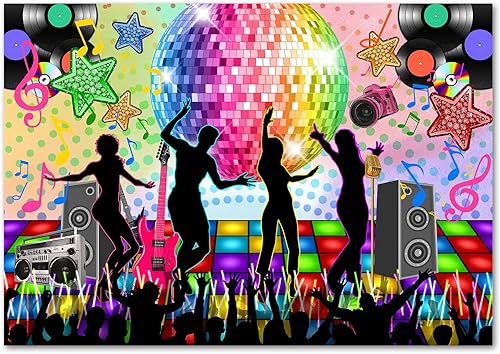Telón de fondo de fiesta de discoteca vintage de los años 70, 80 y 90, decoración de fiesta temática de discoteca, telón de fondo para fotos, telón