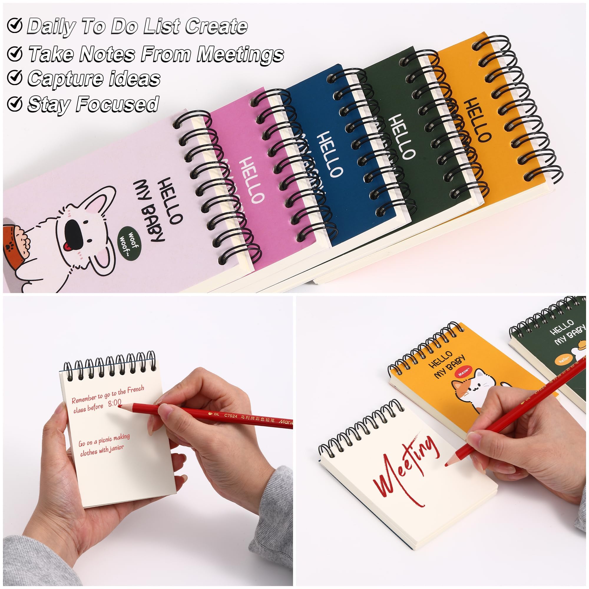 8pcs DreamDove pagine vuote diario 7,9 x 4,3 "piccolo taccuino a spirale tascabile vuoto non foderato quaderni 160 pagine carino spirale vuoto notebook senza righe Top Notebook sfoderato piccolo memo