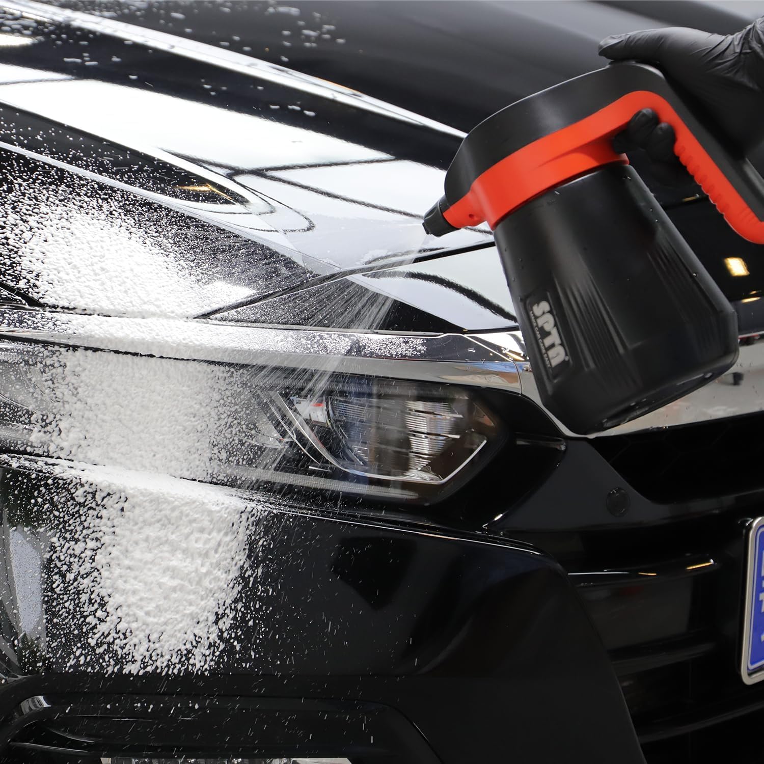 SPTA Pressure Foam Sprayer, 2.25L/76 oz Electric Pressurized Soap Sprayer Car Foam Sprayer, Cordless Pump Sprayer, Car Wash Pressure Washer Foamer with 500ML Shampoo for Detailing - Image 6