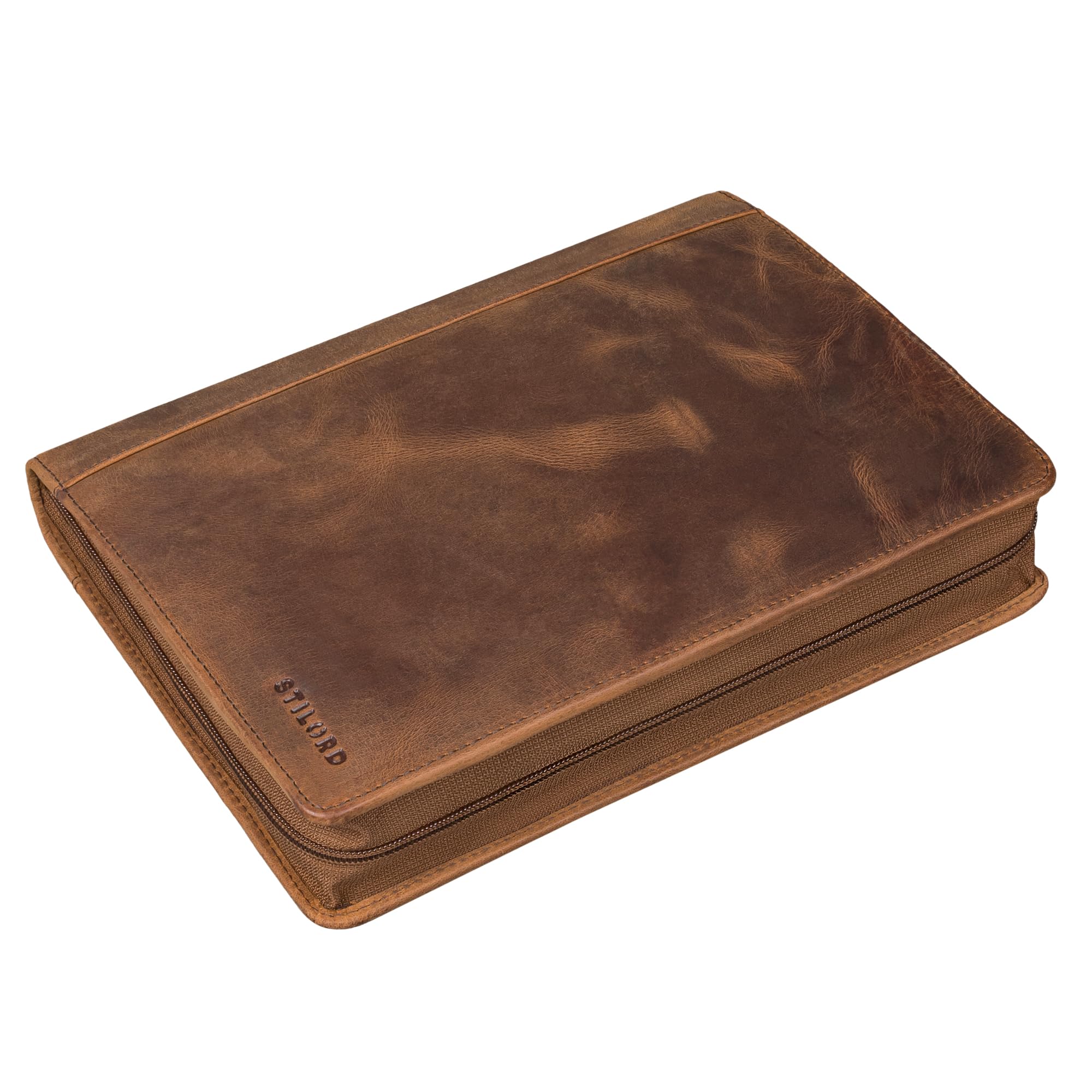 STILORD Leif Conférencier DIN A5 Cuir Véritable Porte-Documents Housse Classeur Portfolio Marron