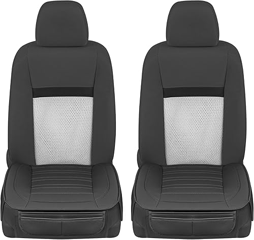 Miniatura 7 de Motor Trend Fundas de Asiento para Coches, Camiones y SUV, Juego Completo de Fundas de Asiento de Pelo Sintético Negro con Almohadillas y Bolsillos