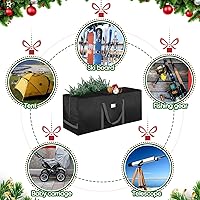 Vista 5 de BALEINE - Bolsa para guardar el árbol de Navidad de 7.5 pies extra grande, de alta resistencia con asas reforzadas y cremalleras dobles para gran