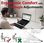 Travel Depot Support portable pour ordinateur portable, support pour bureau ergonomique 6-Levels Support d'ordinateur réglable Angles, ABS Support Riser pour ordinateur portable compatible avec tous les ordinateurs portables et iPad (10-15.6")