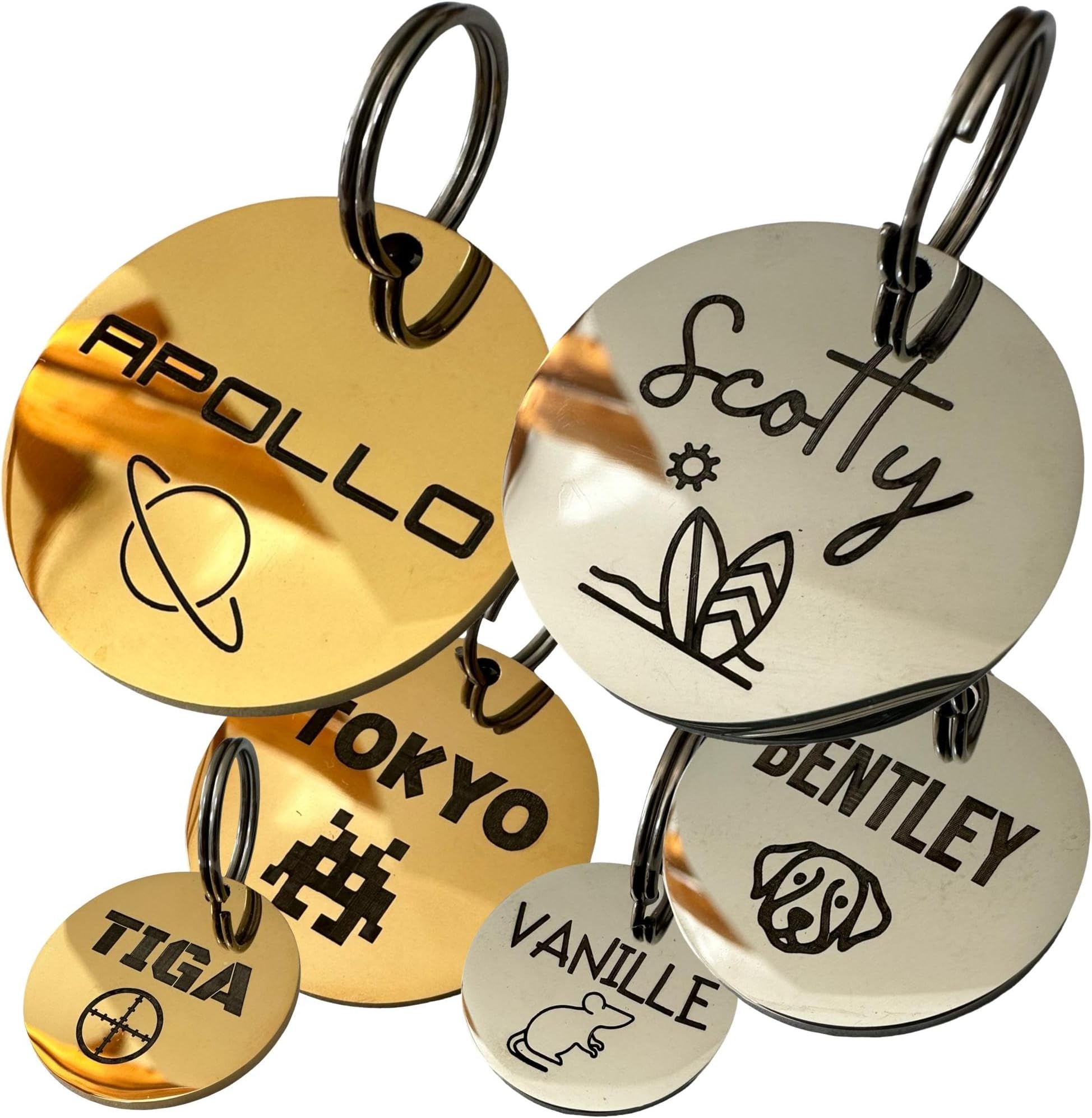 édaille Gravée Pour Chiens Et Chats – Personnalisée Avec 4 Lignes D