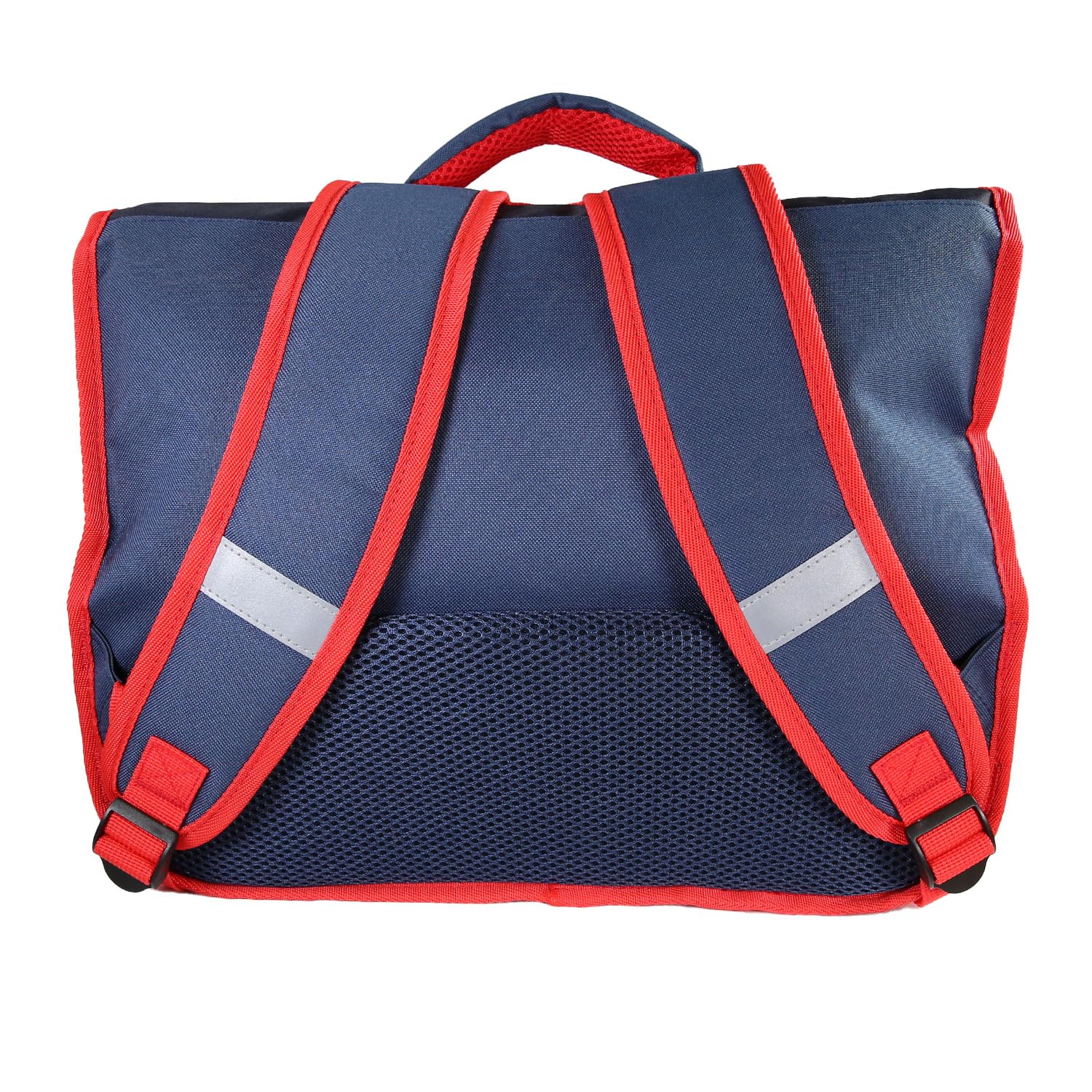 Bagtrotter - Cars - Cartable 38cm - Rouge et Bleu Marine - 2 Compartiments - 1 Poche Sous Rabat - Bretelles Matelassés - Fond Renforcé - Dos Matelassé - 38x13x34cm - Matière Polyester - Cartable