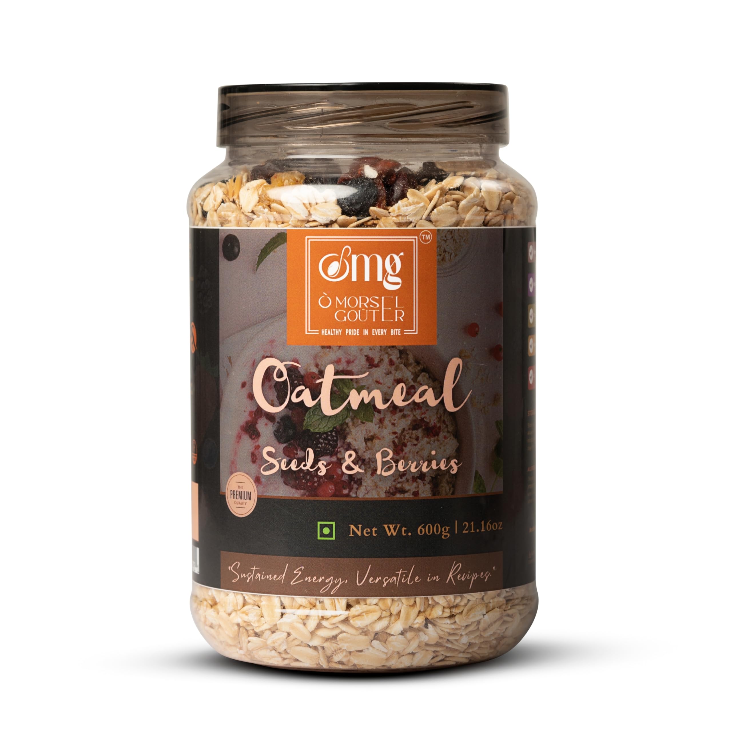 Oatmeal 600gm- Ò MORSEL GOÛTER | Seeds & Berries | Fiber-Rich Breakfast Option | Heart-Healthy Beta-Glucans-image-0