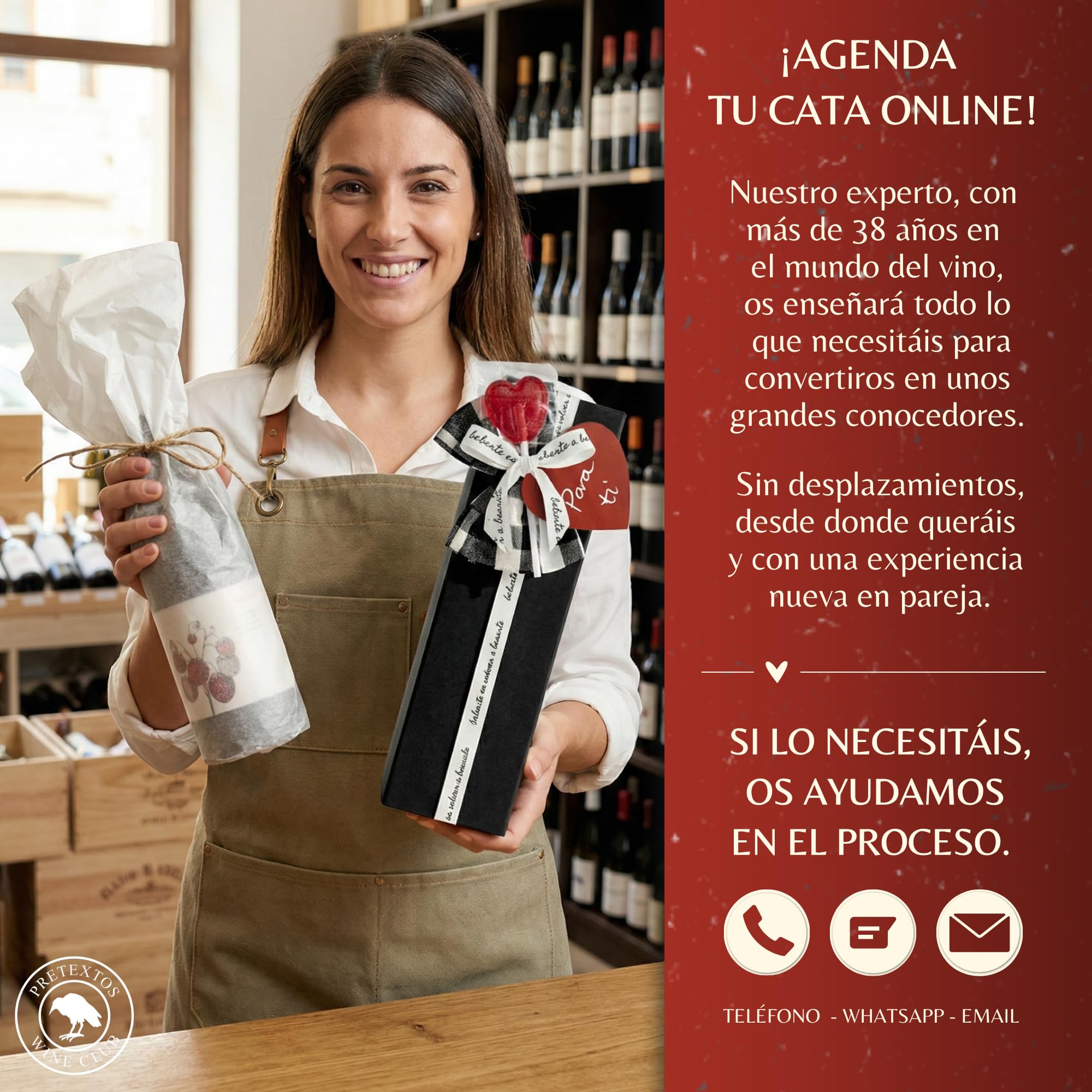 Caja Regalo Botella Vino Tinto Ribera Del Duero San Valentin. Regalos Originales Para Hombre | Regalo Pareja | Regalo Aniversario | Regalo San Valentin | Cata De Vino | Vino Ribera El Primer Beso