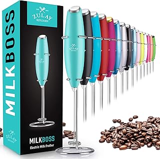 Zulay Original Milk Frother Handheld Foam Maker for Lattes - Whisk Drink Mixer for Coffee, Mini Foamer for Cappuccino, Fra...