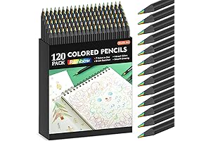 Shuttle Art Pre-Sharpened 7-in-1 Rainbow Colored Pencils in a 120-pack